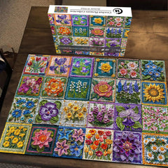 Collezione di fiori all'uncinetto puzzle puzzle 1000 pezzi