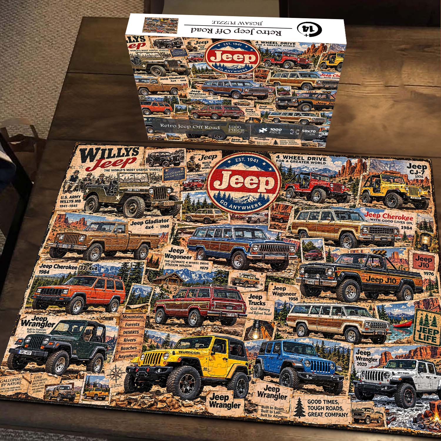 Puzzle retrò Jeep Off Road 1000 pezzi