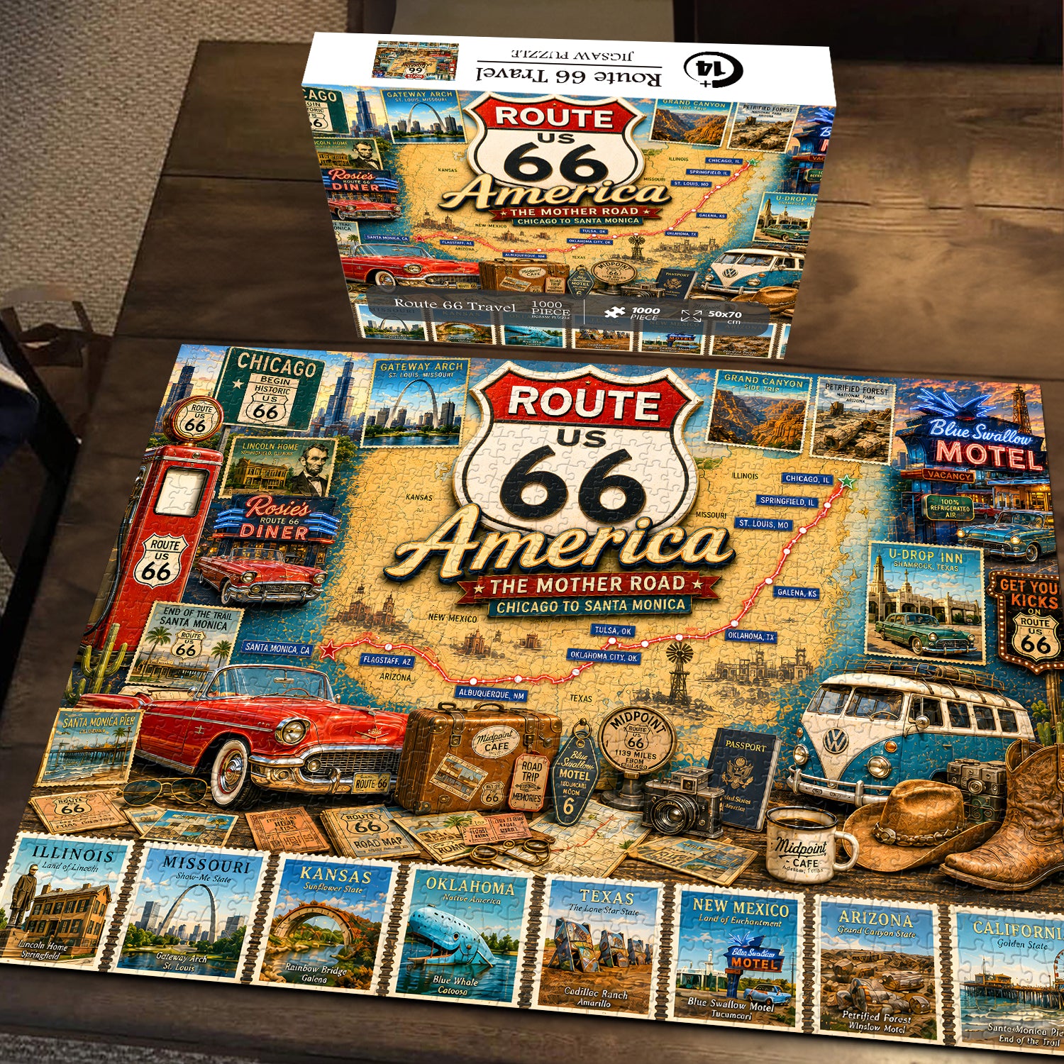Route 66 Travel Jigsaw Puzzle 1000 Pieces