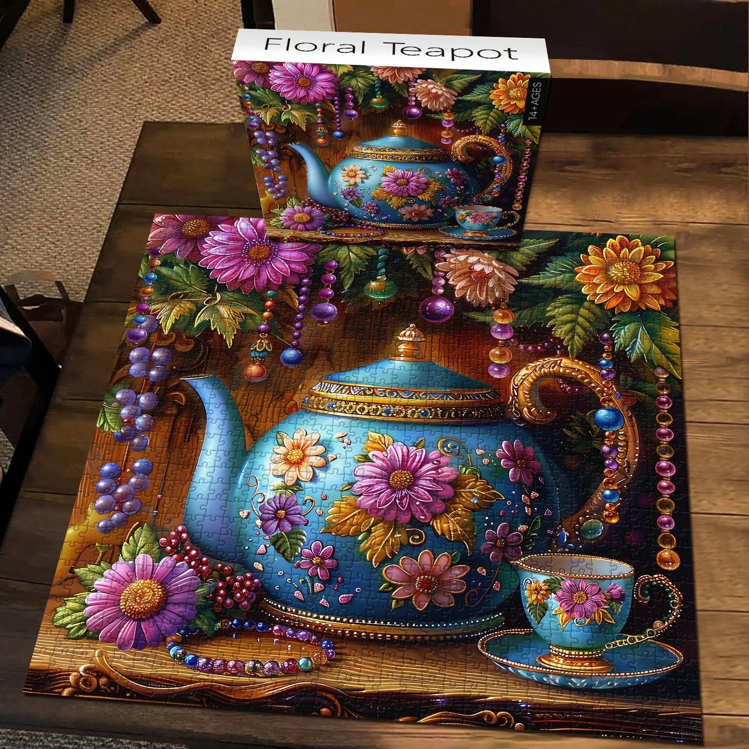 Floral Teapot Jigsaw Puzzle 1000 Pieces
