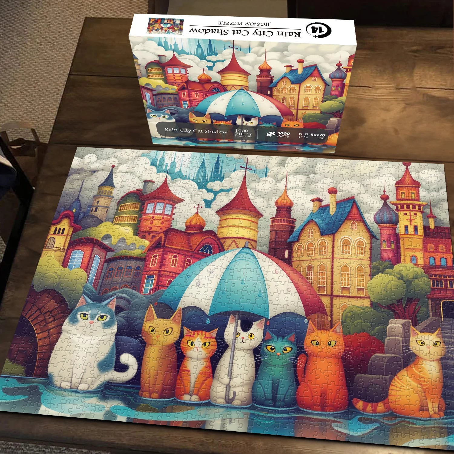 Rain City Cat Shadow Jigsaw Puzzles 1000 Pieces