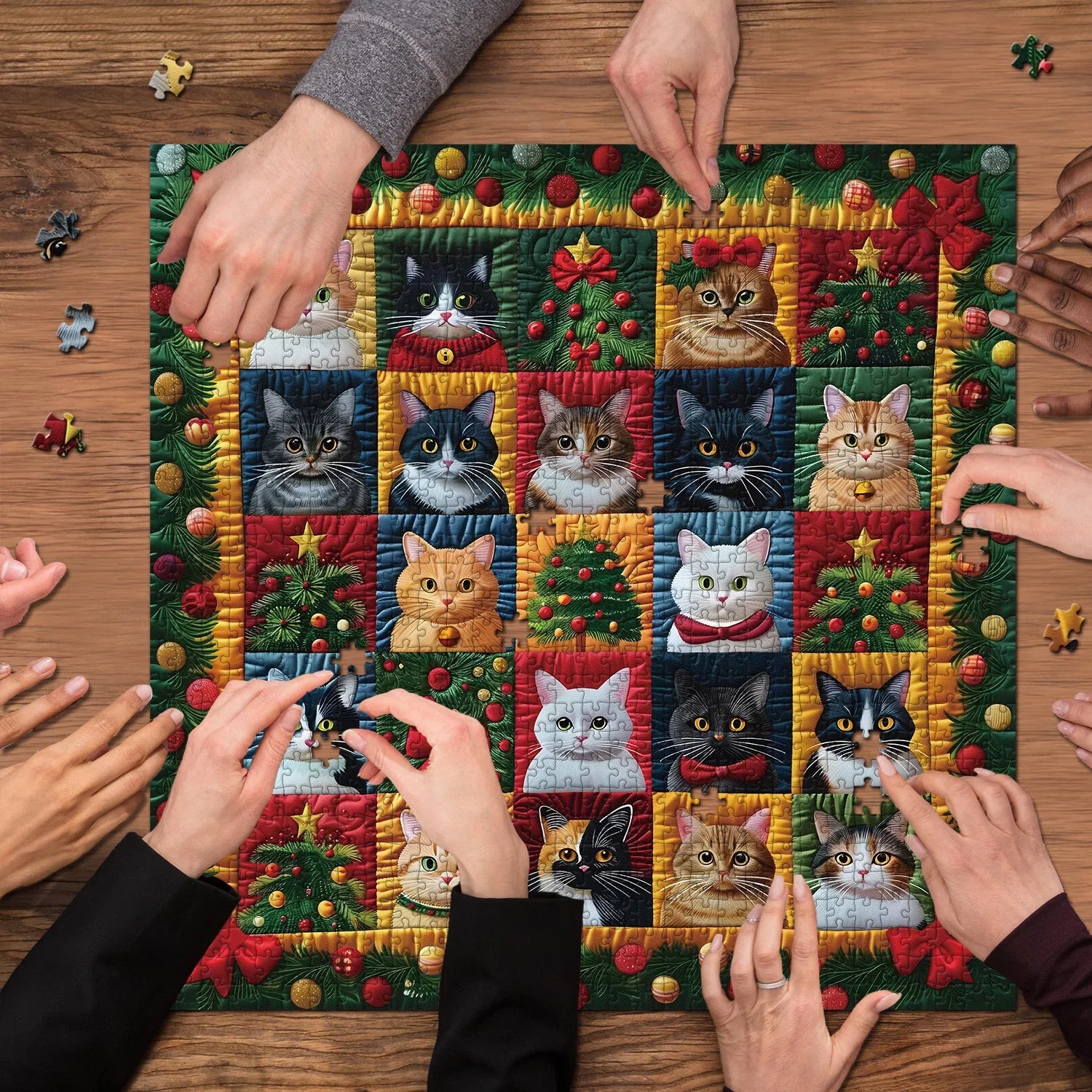 Christmas Cats Jigsaw Puzzle 1000 Pieces