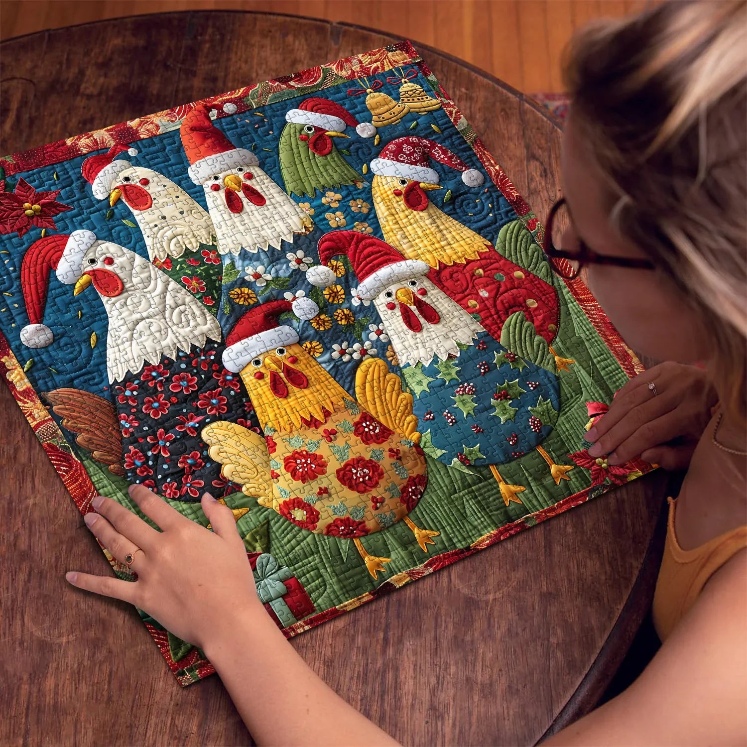 Süße Weihnachtshühner Puzzle 1000 Stücke