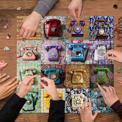 Rompecabezas de collage telefónico retro, 1000 piezas