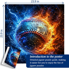 Fire Ice Baseball Jigsaw Puzzle 1000 Pieces