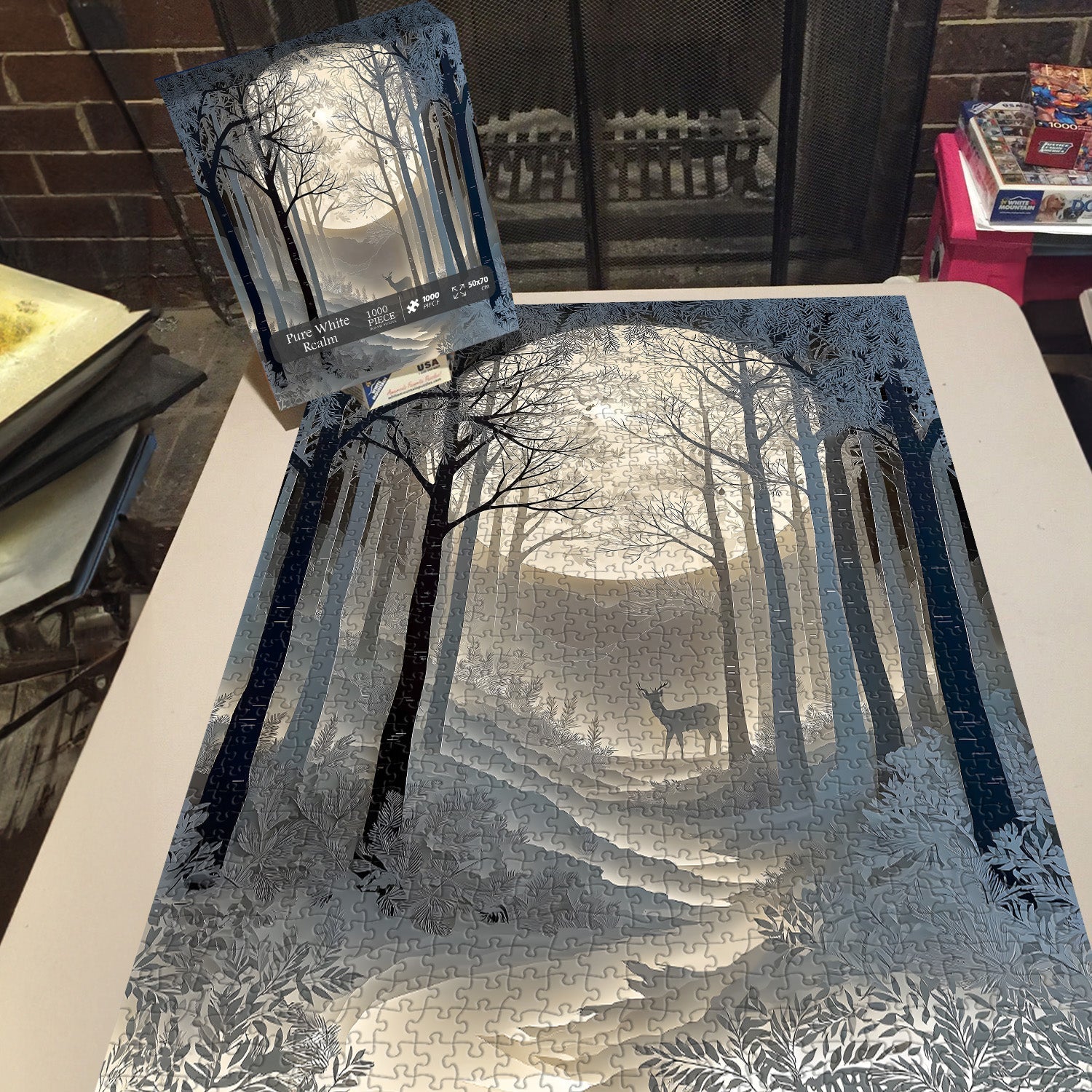 Rompecabezas del Reino Blanco Puro 1000 Piezas