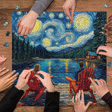 Starry Night By Lake Jigsaw Puzzle 1000 Piece