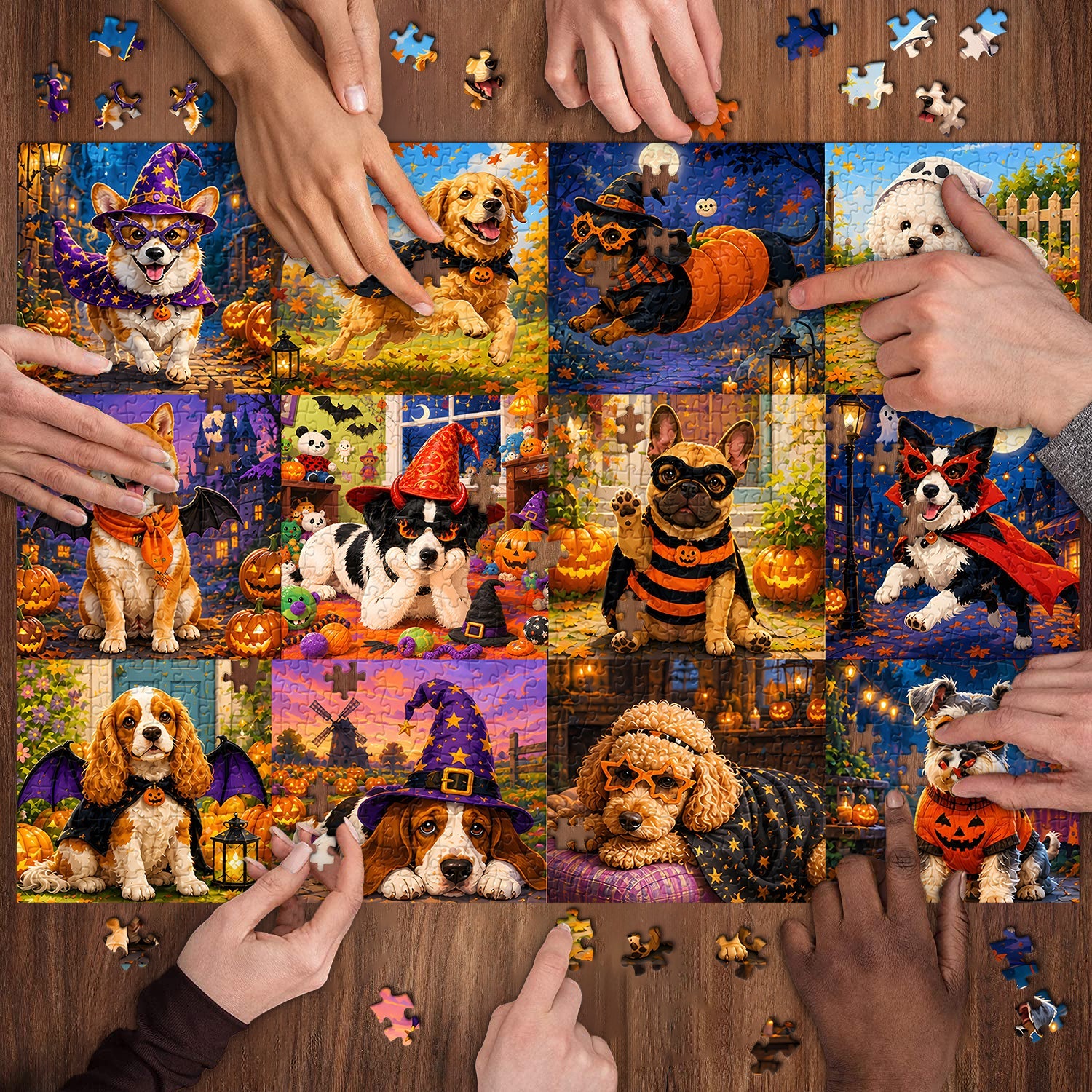 Halloween-Welpenparade-Puzzle, 1000 Teile