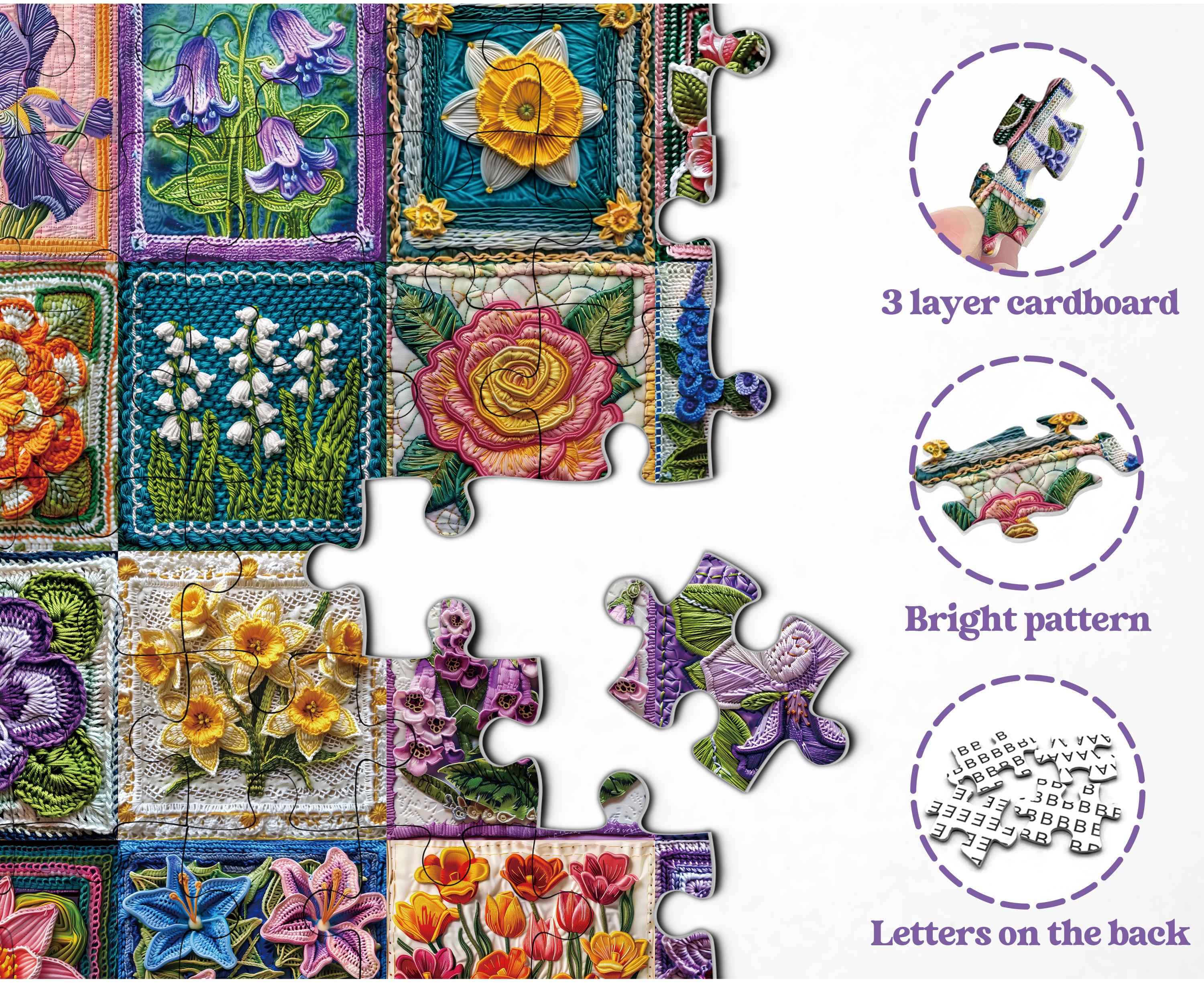 Collezione di fiori all'uncinetto puzzle puzzle 1000 pezzi