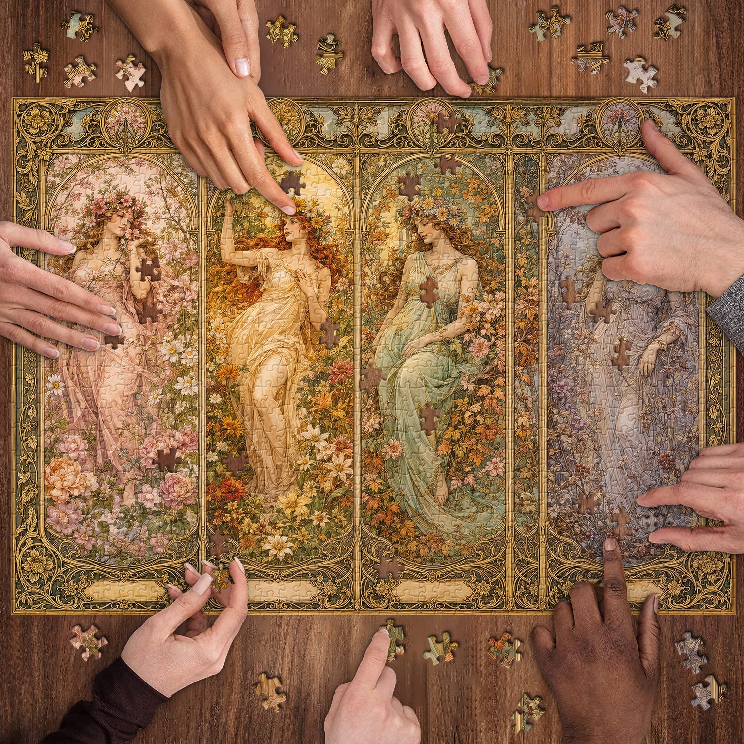 Puzzle Quattro Tempi dell'Anno 1000 Pezzi