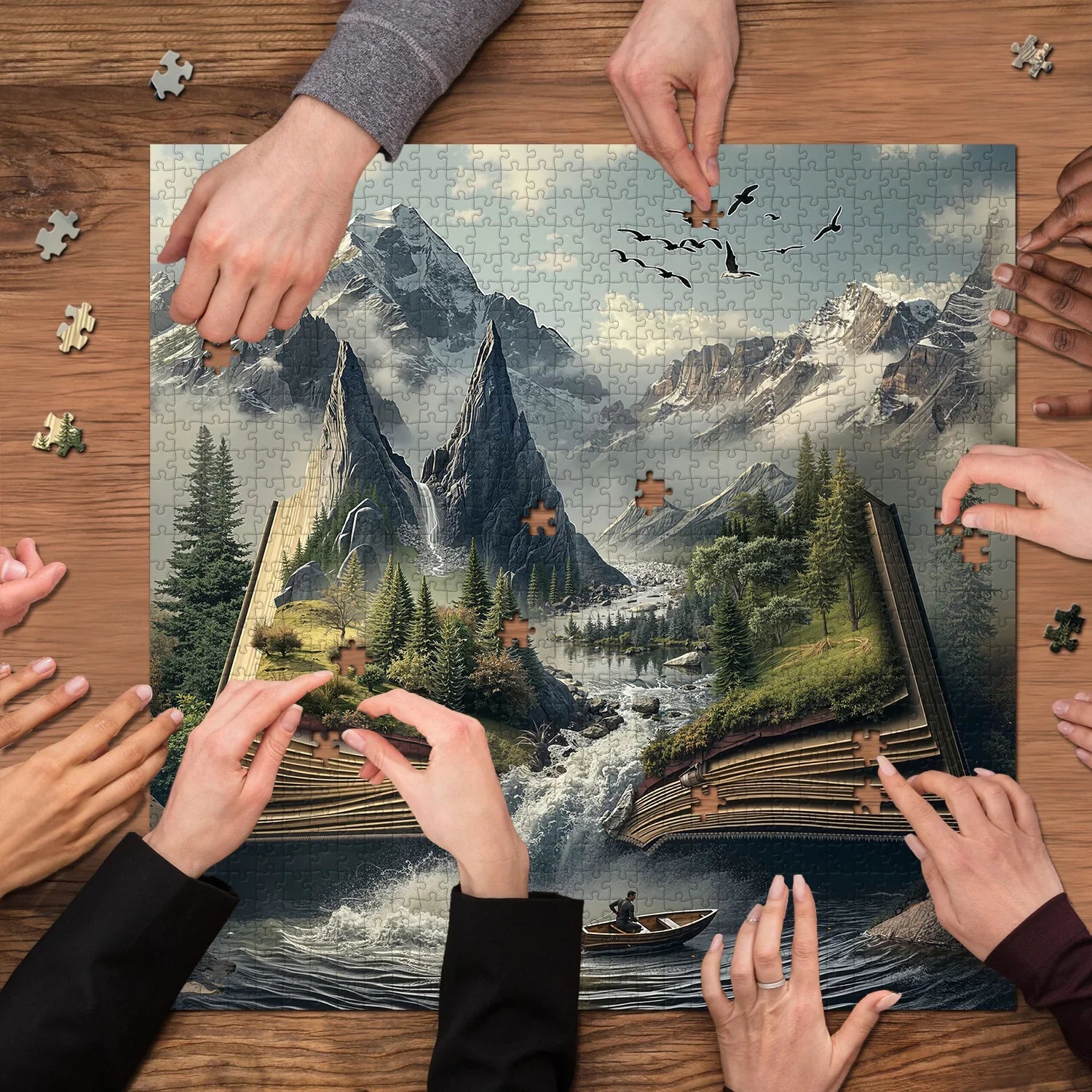 Montagne Nel Libro Puzzle 1000 Pezzi