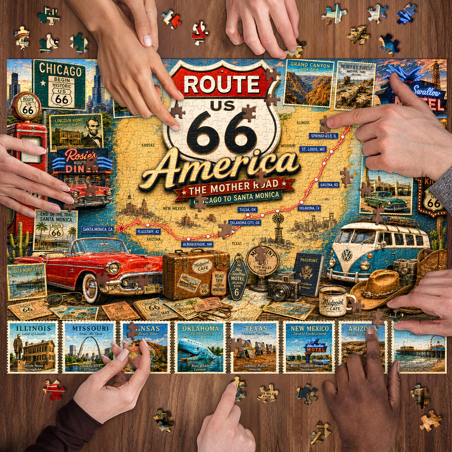 Route 66 Travel Jigsaw Puzzle 1000 Pieces