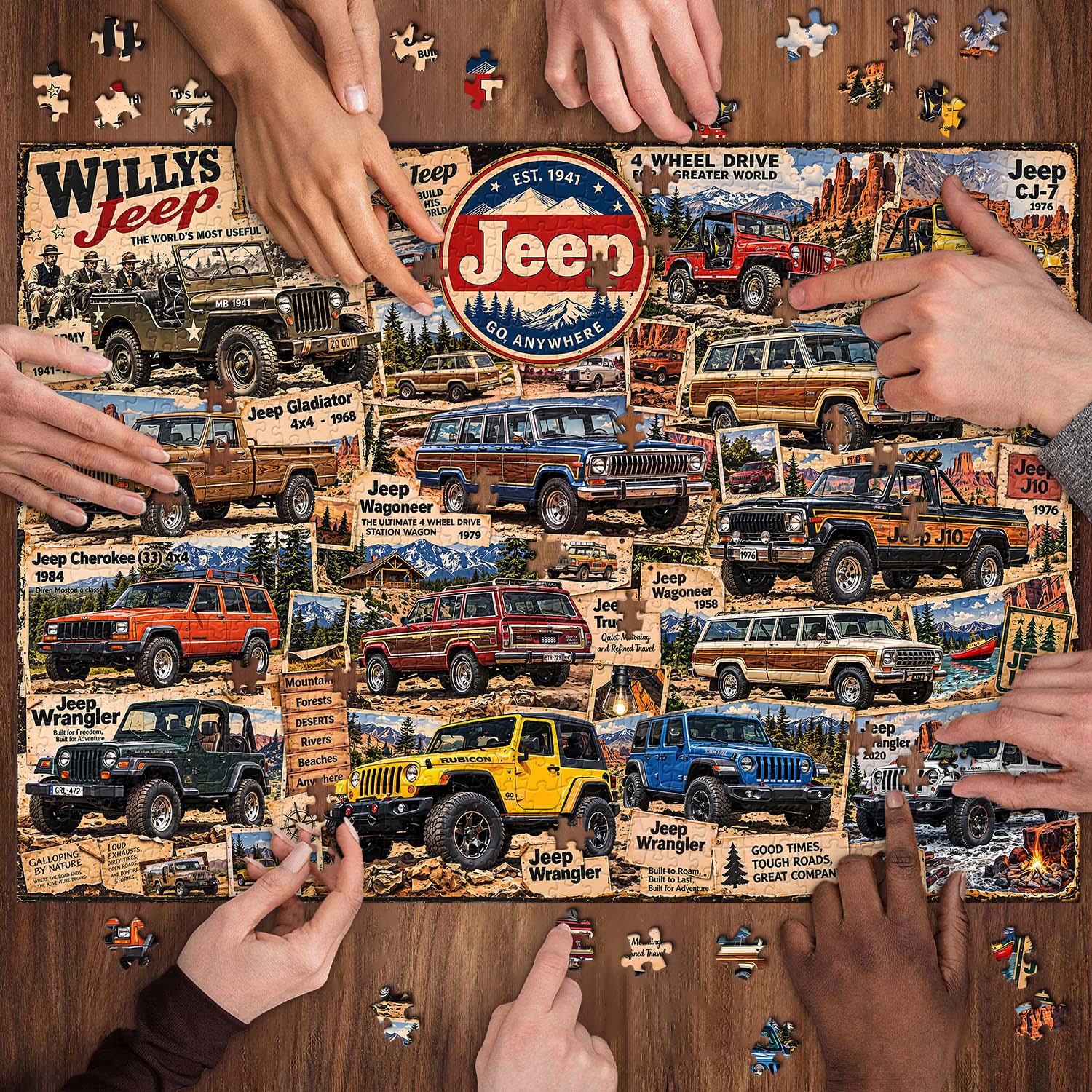 Puzzle retrò Jeep Off Road 1000 pezzi