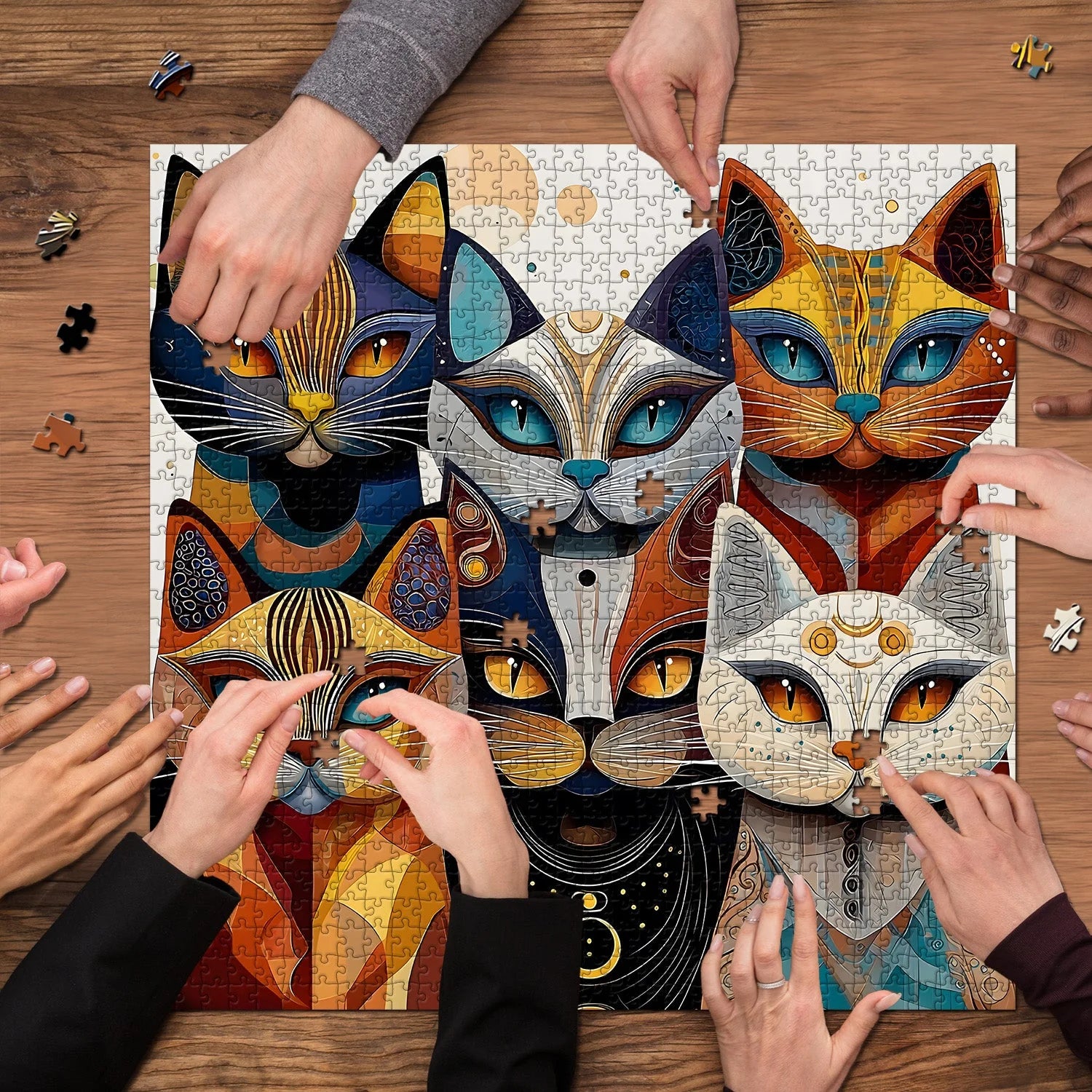 Abstract Cat Jigsaw Puzzle 1000 Pieces