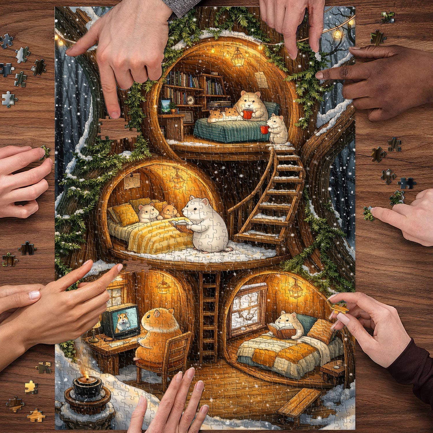 Cozy Mouse Hut Jigsaw Puzzle 1000 Pieces