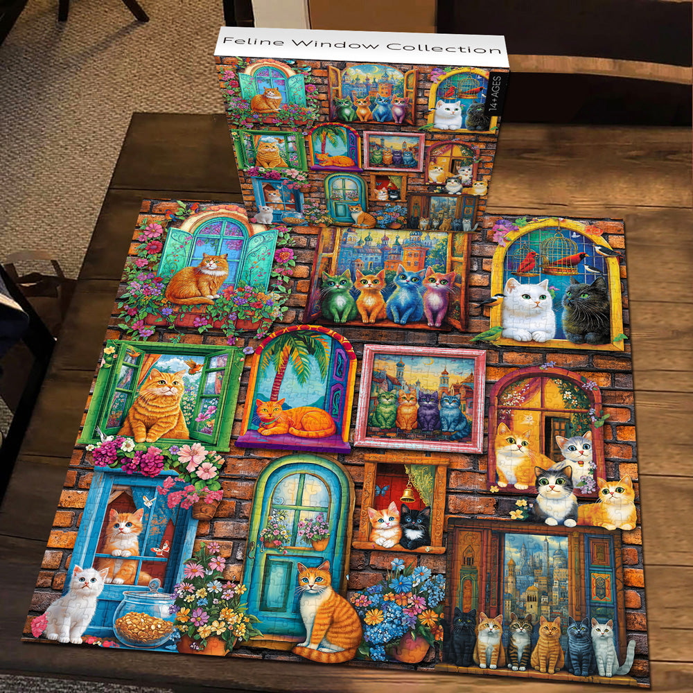 Feline Window Collection Jigsaw Puzzle 1000 Pieces