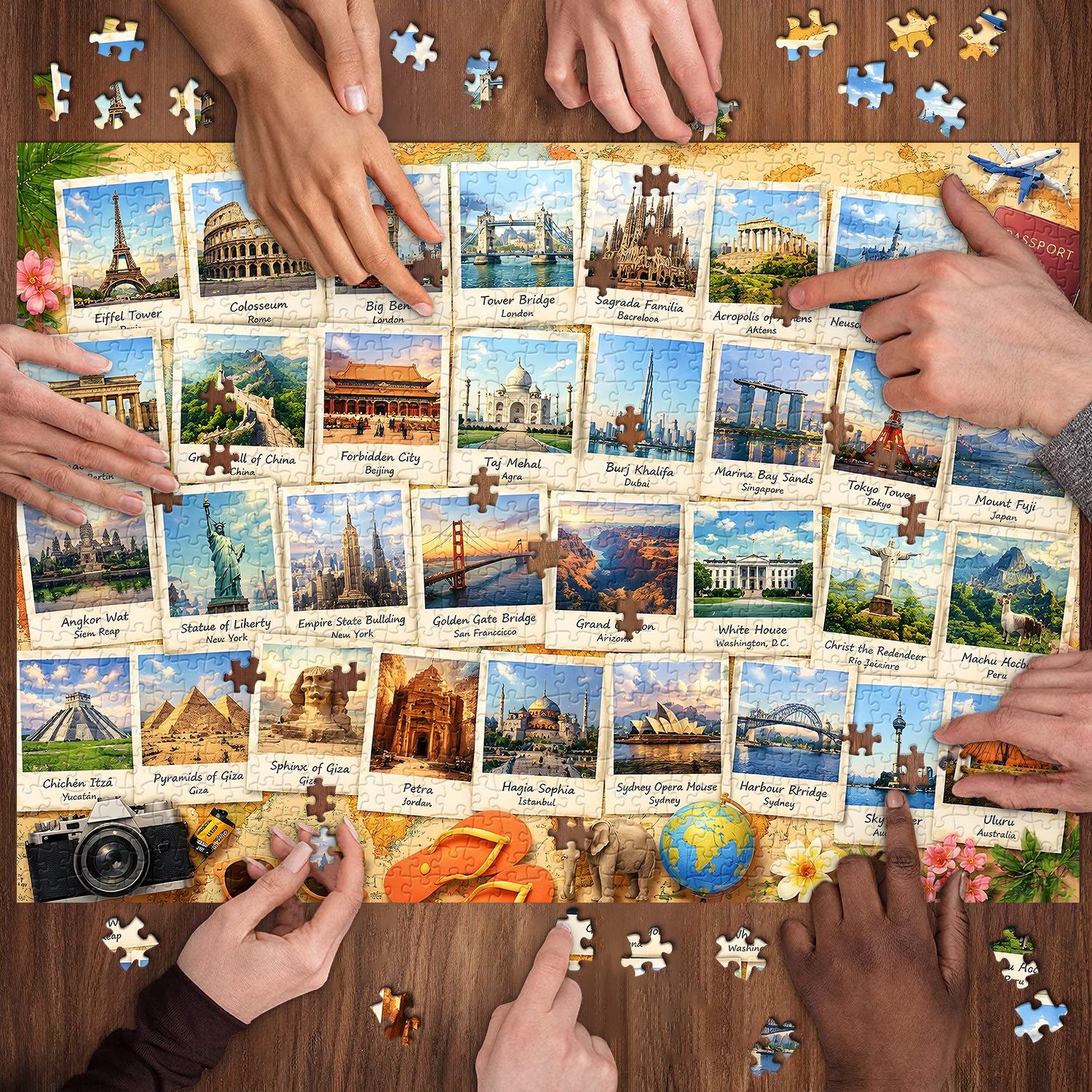 Puzzle „Sehenswürdigkeiten der Welt“ 1000 Teile