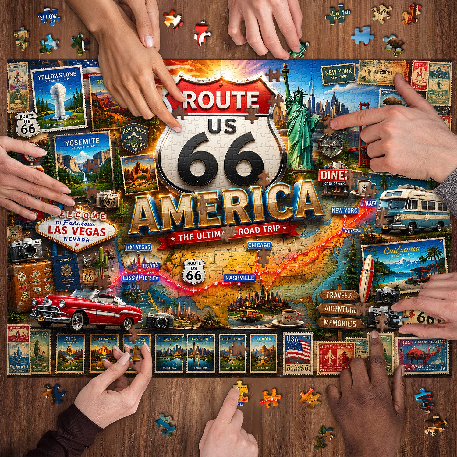 Route 66 Reisepuzzle 1000 Teile