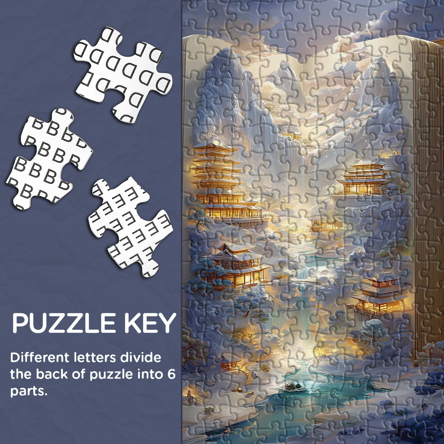 Puzzle 1000 pièces au pays des merveilles dans le livre