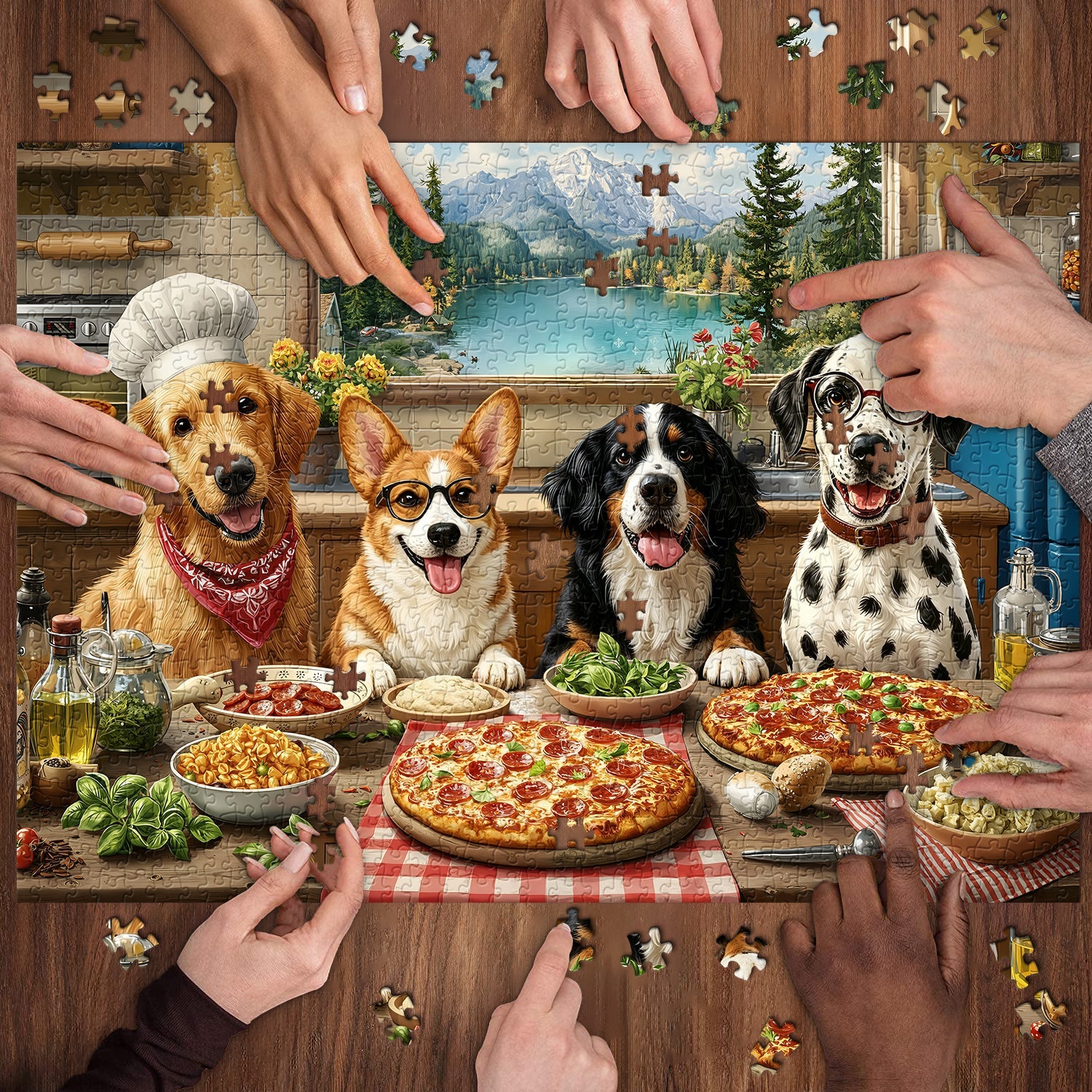 Lakeside Pizza Crew Jigsaw Puzzle 1000 Pieces