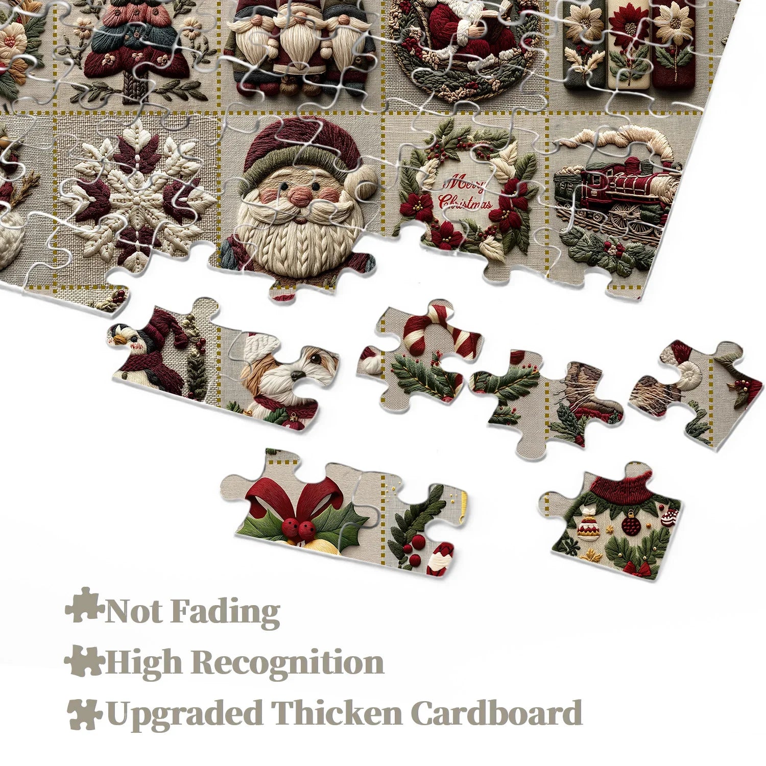 Vintage Christmas Fabric Fun Jigsaw Puzzle 1000 Pieces