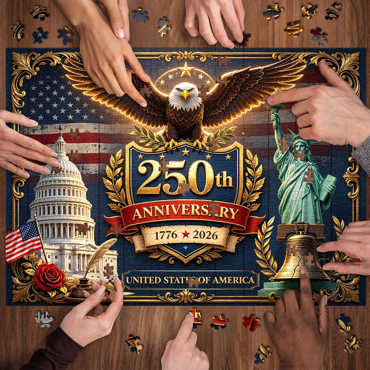American 250th Anniversary Jigsaw Puzzle 1000 Pieces