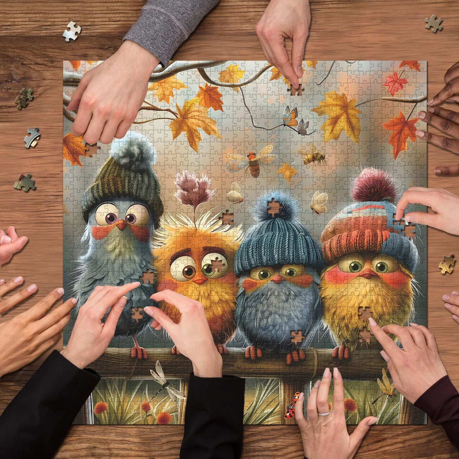 Cute Bird Winter Party Jigsaw Puzzles 1000 Pieces