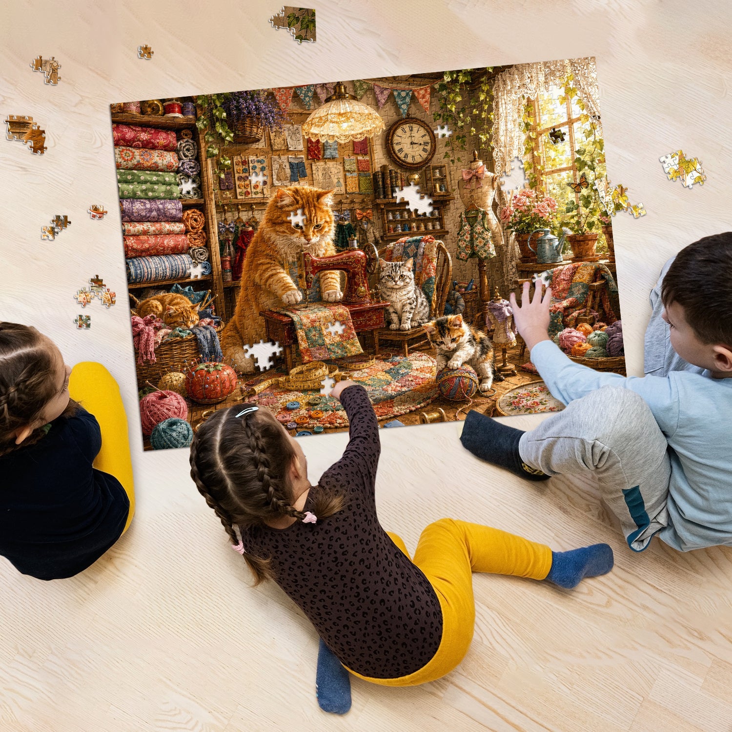 Puzzle da cucire Cat Cottage 1000 pezzi