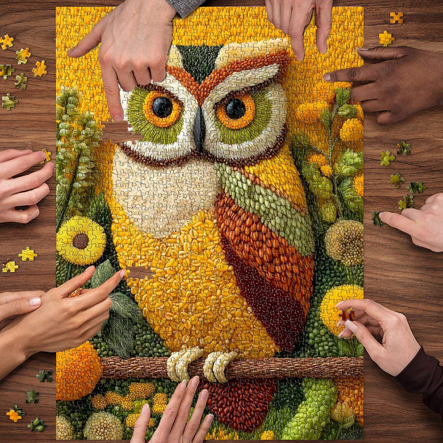 Grain Owl Jigsaw Puzzle 1000 Pieces