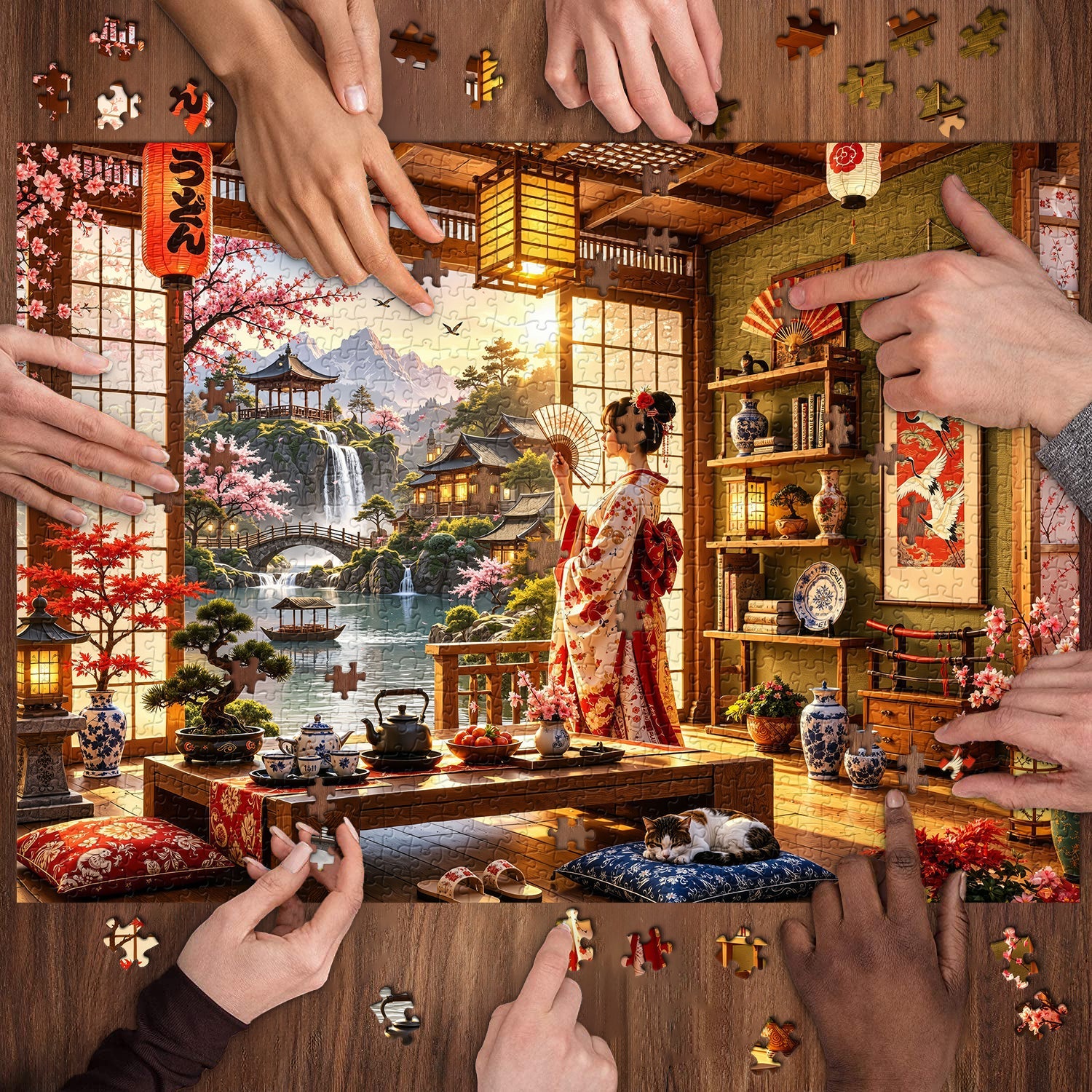 Puzzle giapponese per il ritiro del tè, 1000 pezzi