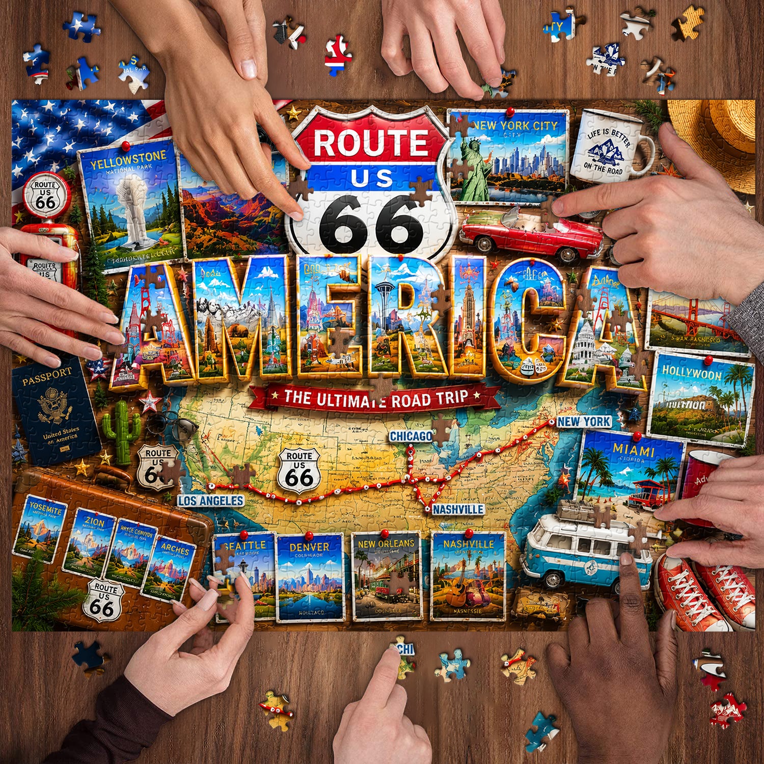 Route 66 Travel Jigsaw Puzzle 1000 Pieces