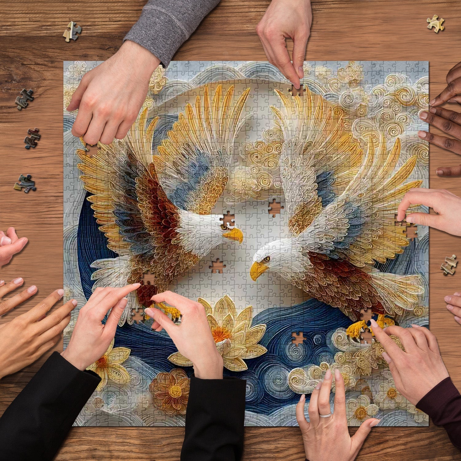 Quilled Twin Eagles Puzzle 1000 Teile