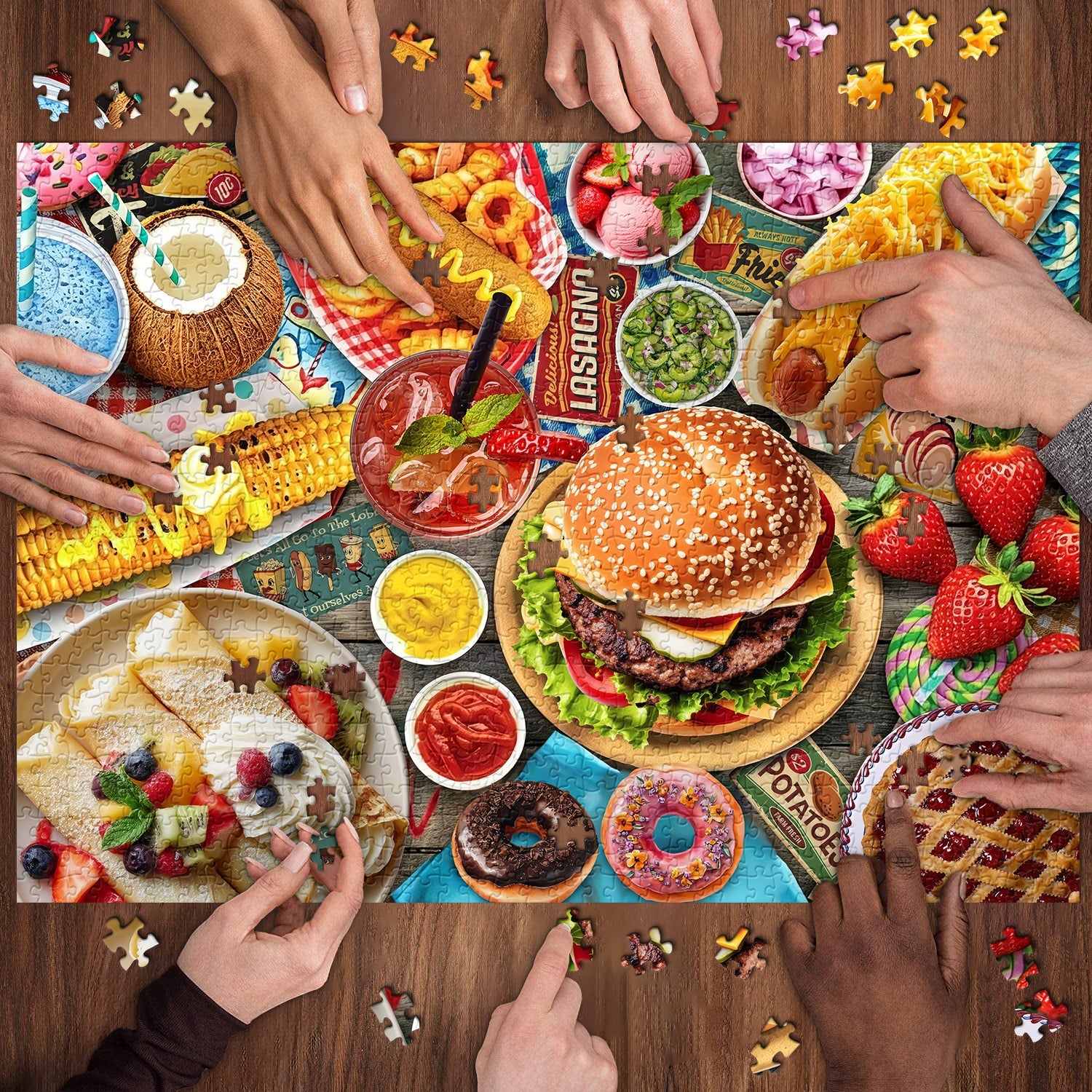 Food Delight Party Jigsaw Puzzle 1000 Pieces