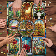 Artistic Floral Windows Jigsaw Puzzle 1000 Pieces