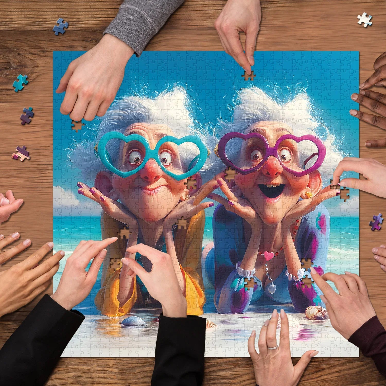 Strandlächeln Oma Puzzle 1000 Teile