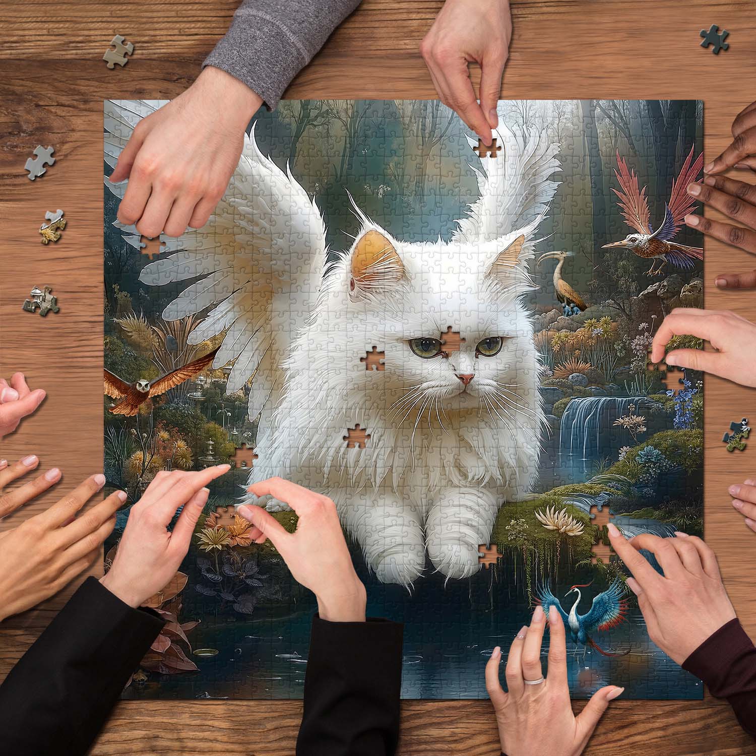 Magic White Cat Jigsaw Puzzles 1000 Pieces