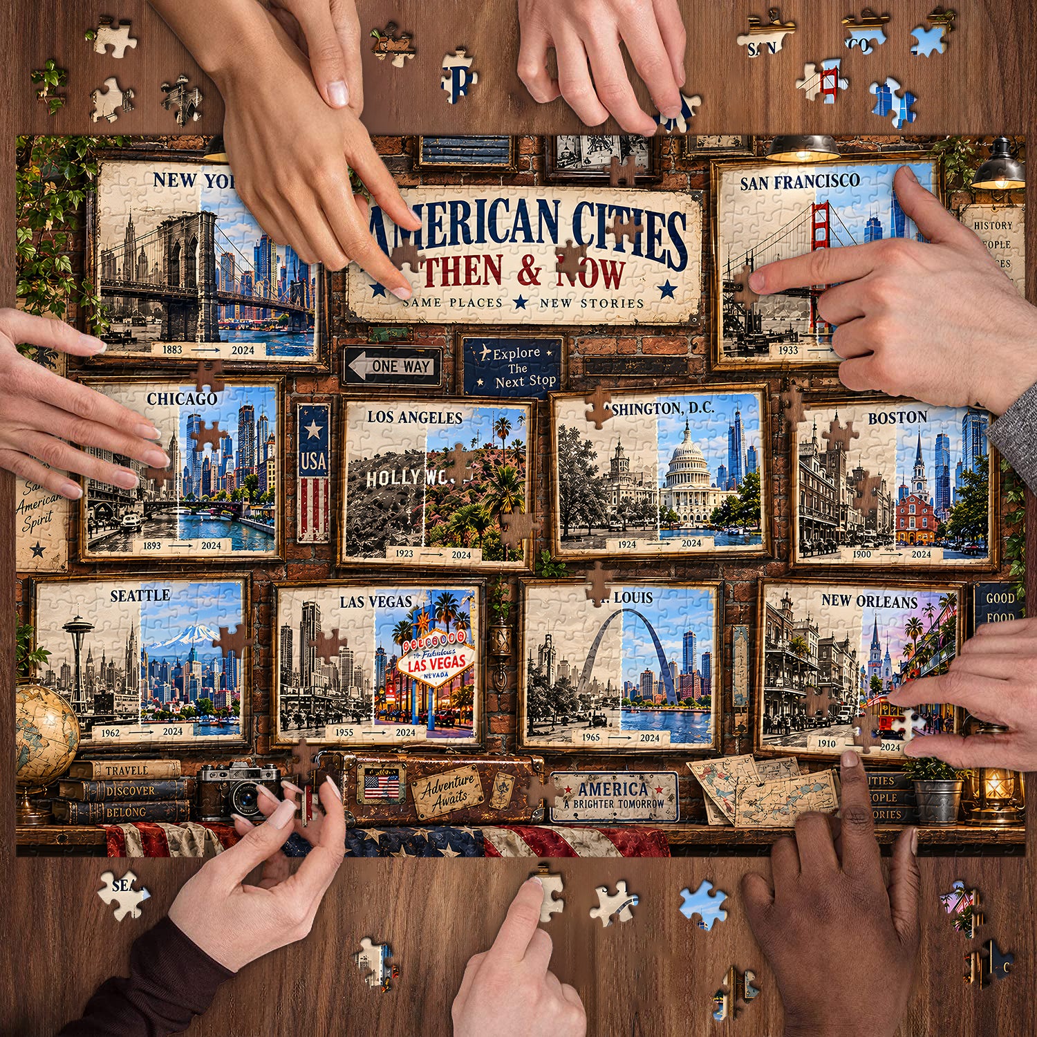 Amerika damals und heute Puzzle 1000 Teile