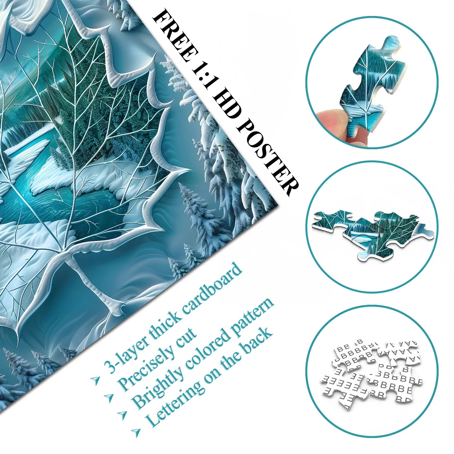 Invernale foglia di fiume puzzle puzzle 1000 pezzi