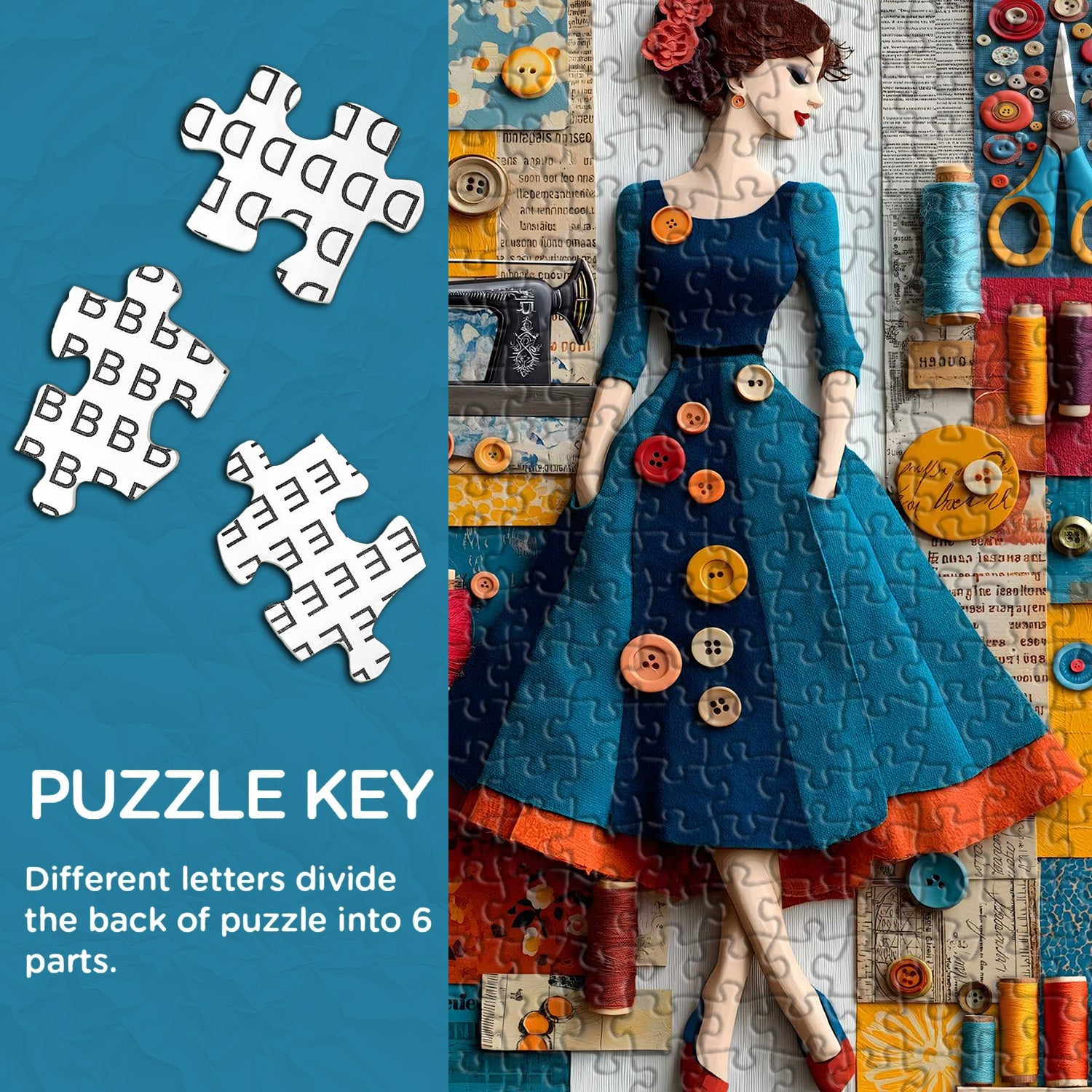Vintage Sewing Muse Jigsaw Puzzle 1000 Pieces