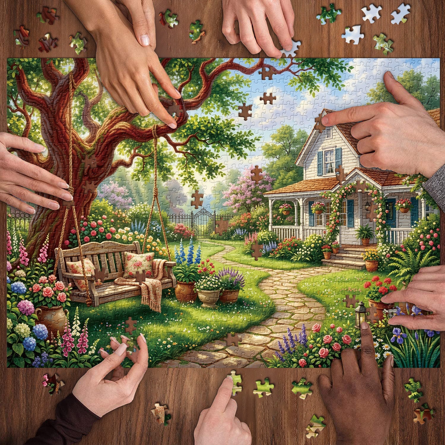 Sunny Swing Garden Jigsaw Puzzle 1000 Pieces