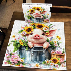 Blumenkronen-Schwein-Puzzle 1000 Teile