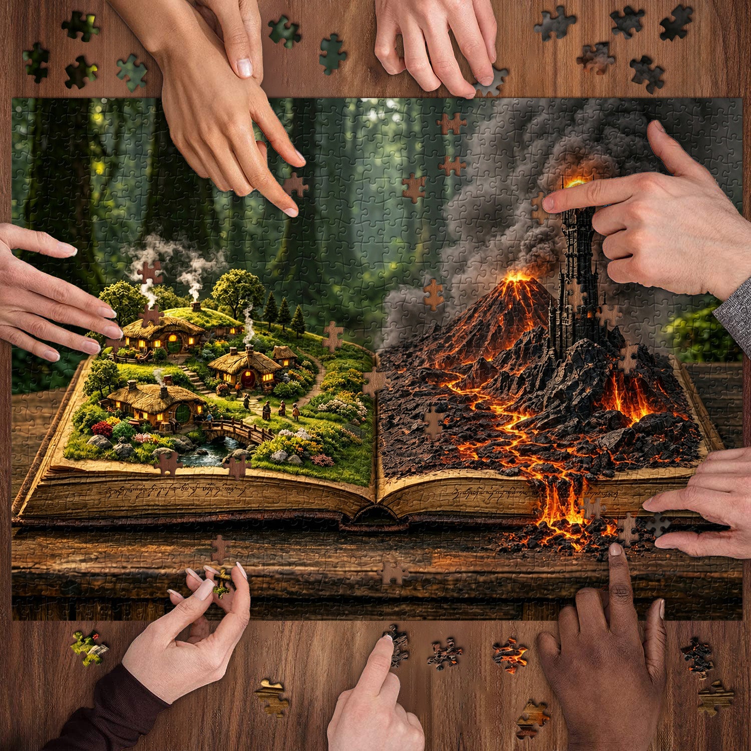 Middle-earth in a Book Jigsaw Puzzle 1000 Pieces