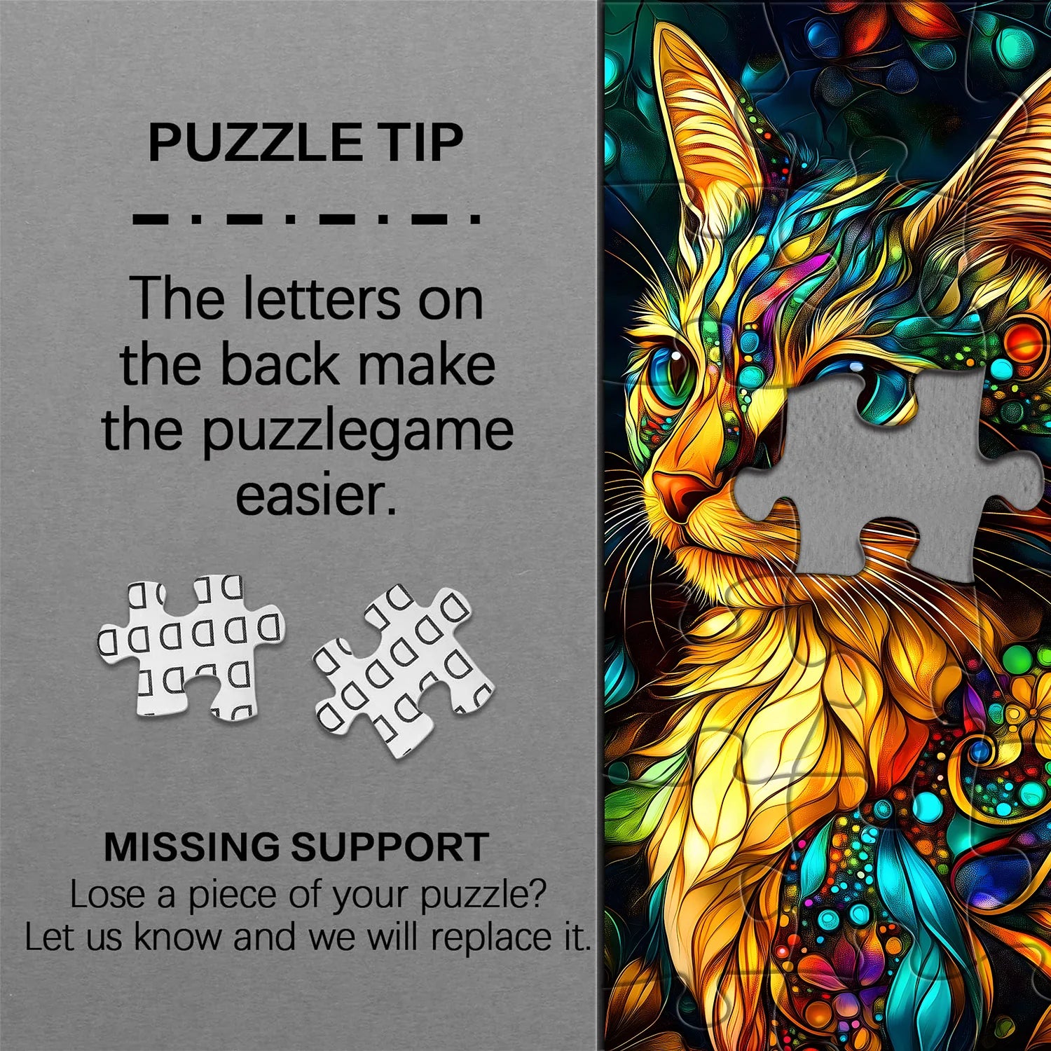 Mystische Blumenkatze Puzzle 1000 Stücke