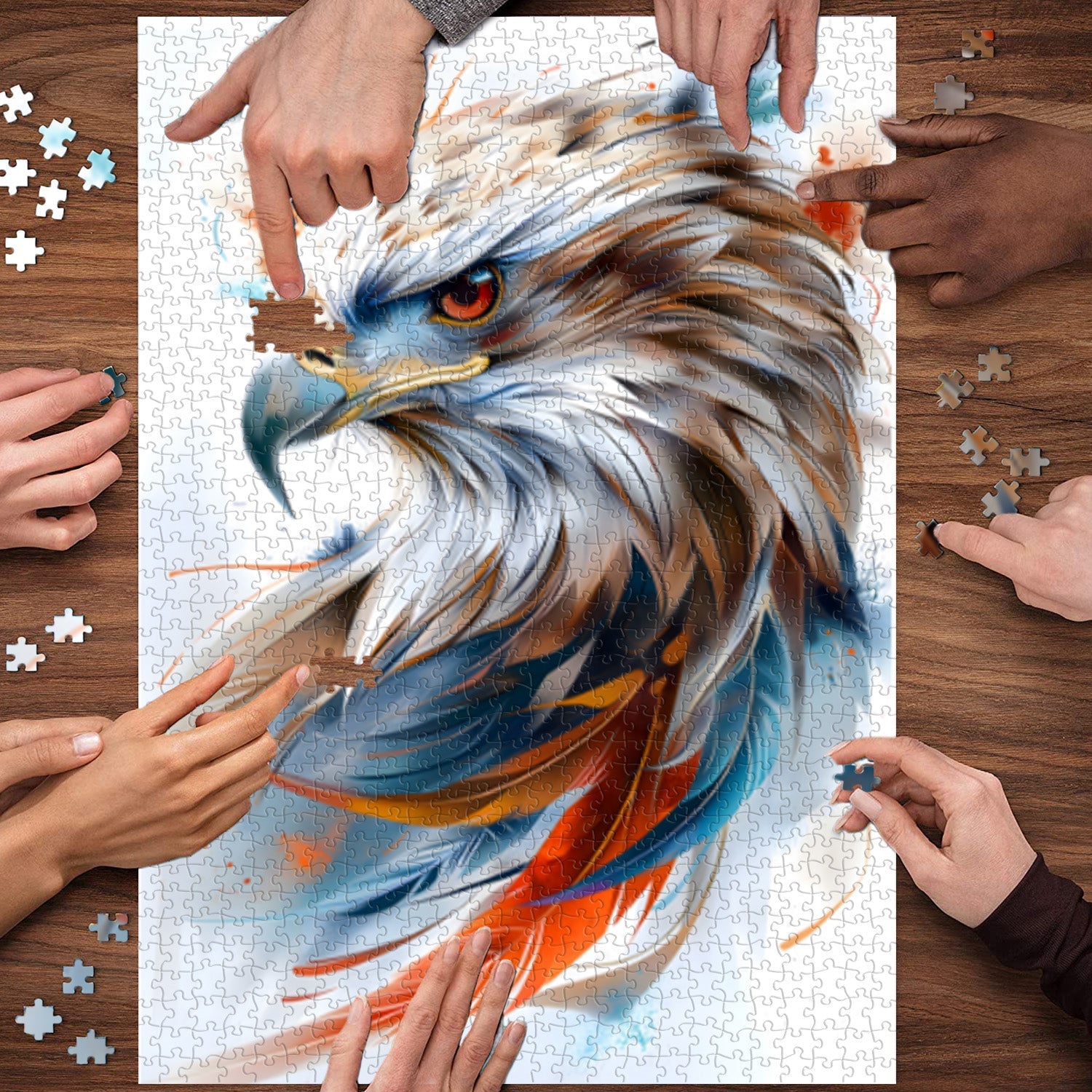 Puzzle Aigle Divin Aile Colorée 1000 Pièces