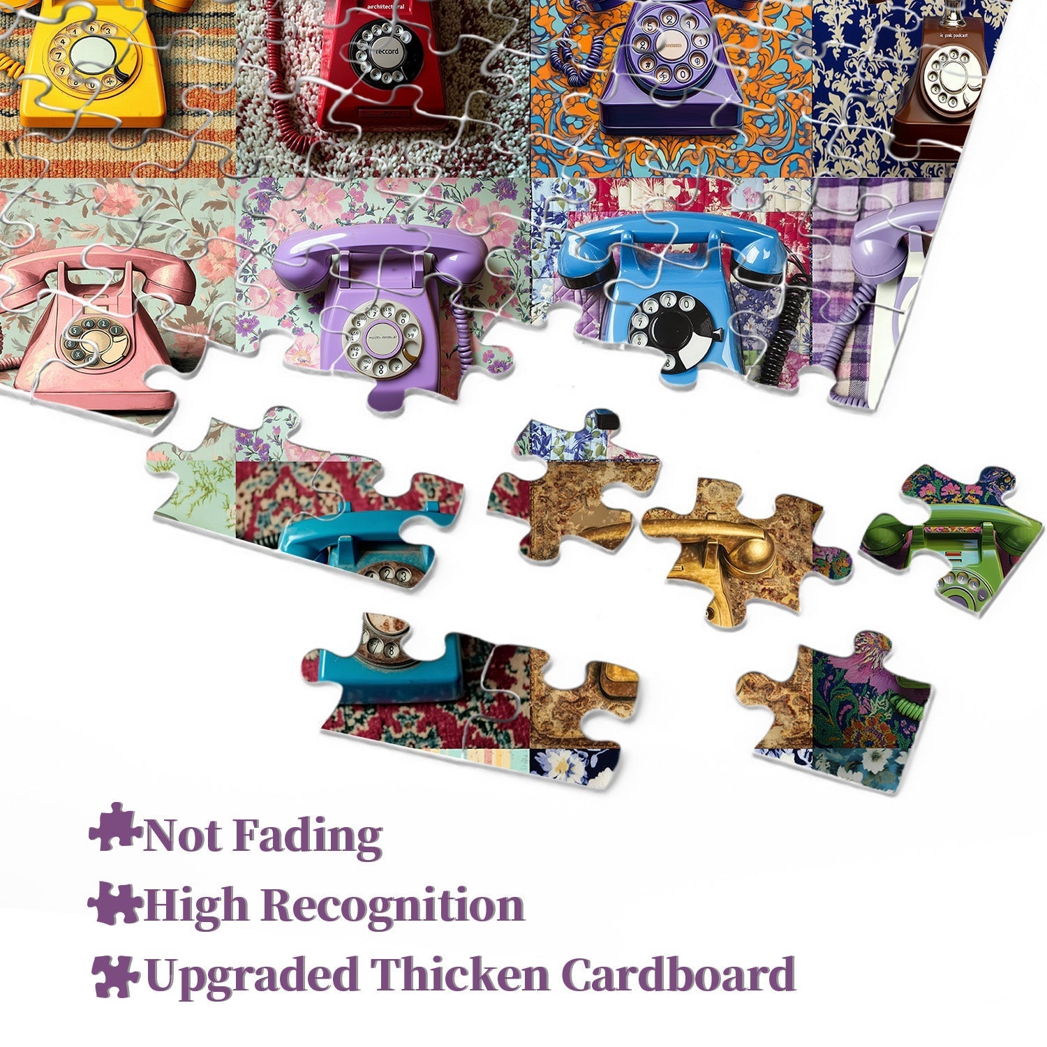 Rompecabezas de collage telefónico retro, 1000 piezas