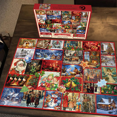 Weihnachtsillustration Adventskalender Puzzle 1000 Stücke
