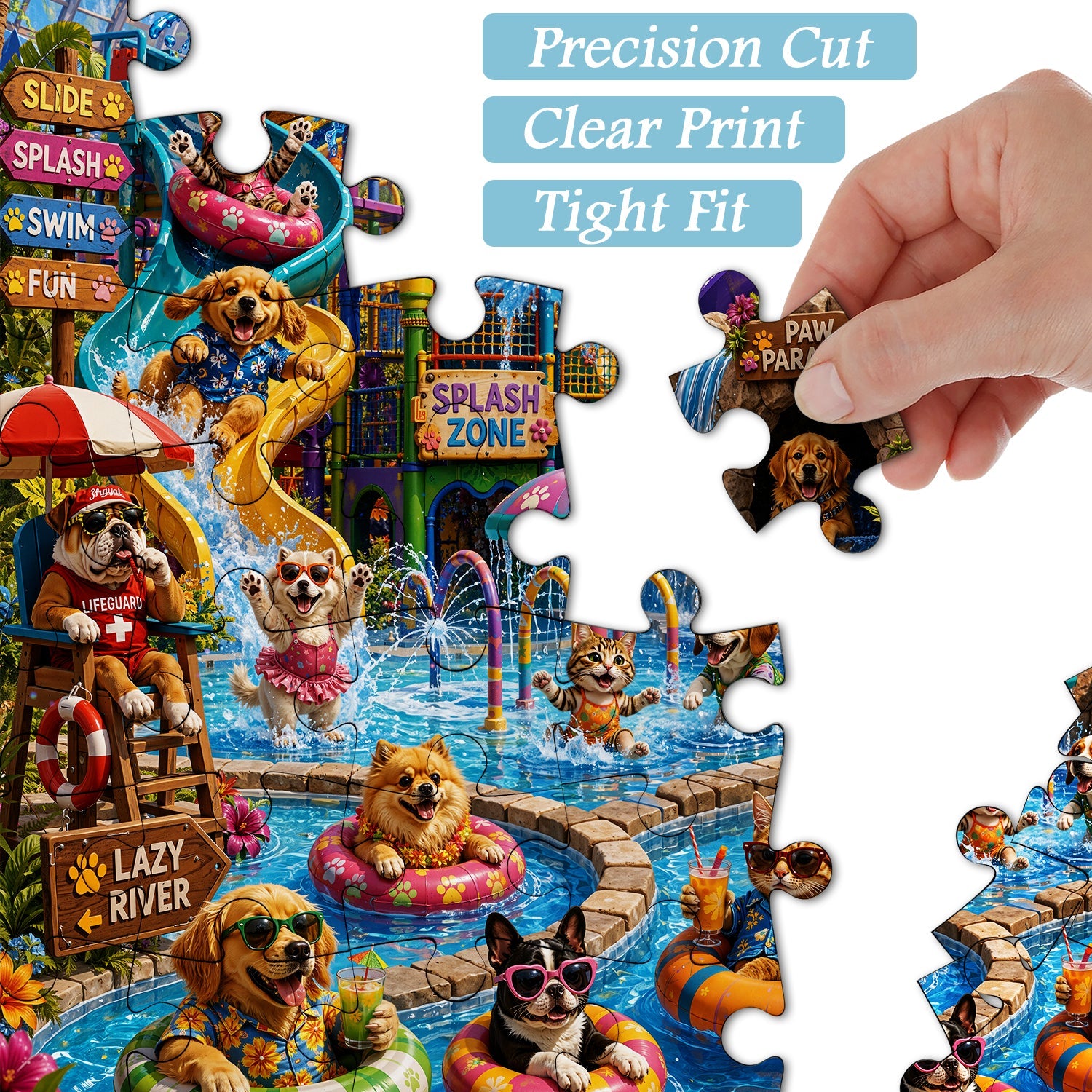 Niedliches Haustier-Wasserpark-Puzzle, 1000 Teile