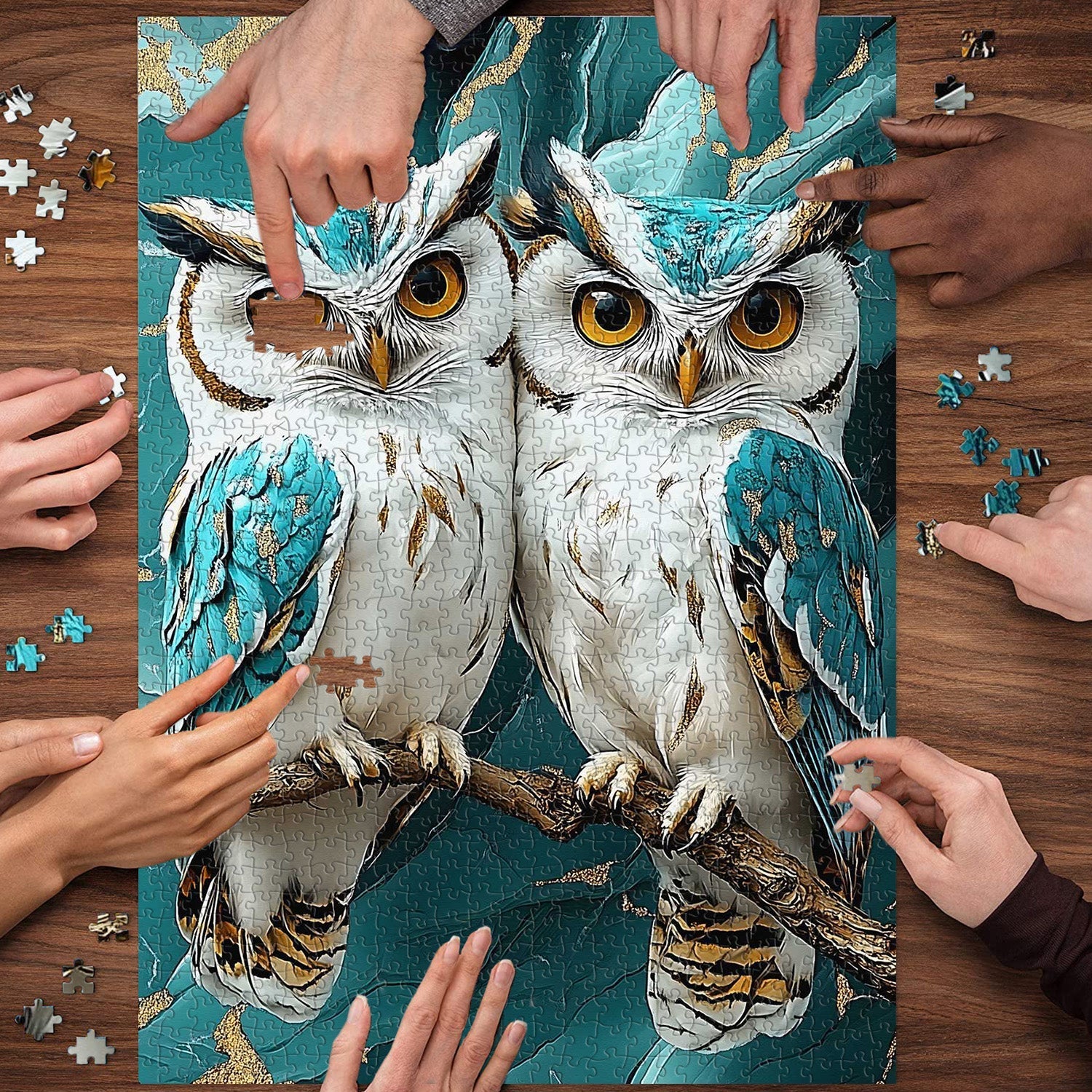 Marble Owls Jigsaw Puzzle 1000 Pieces