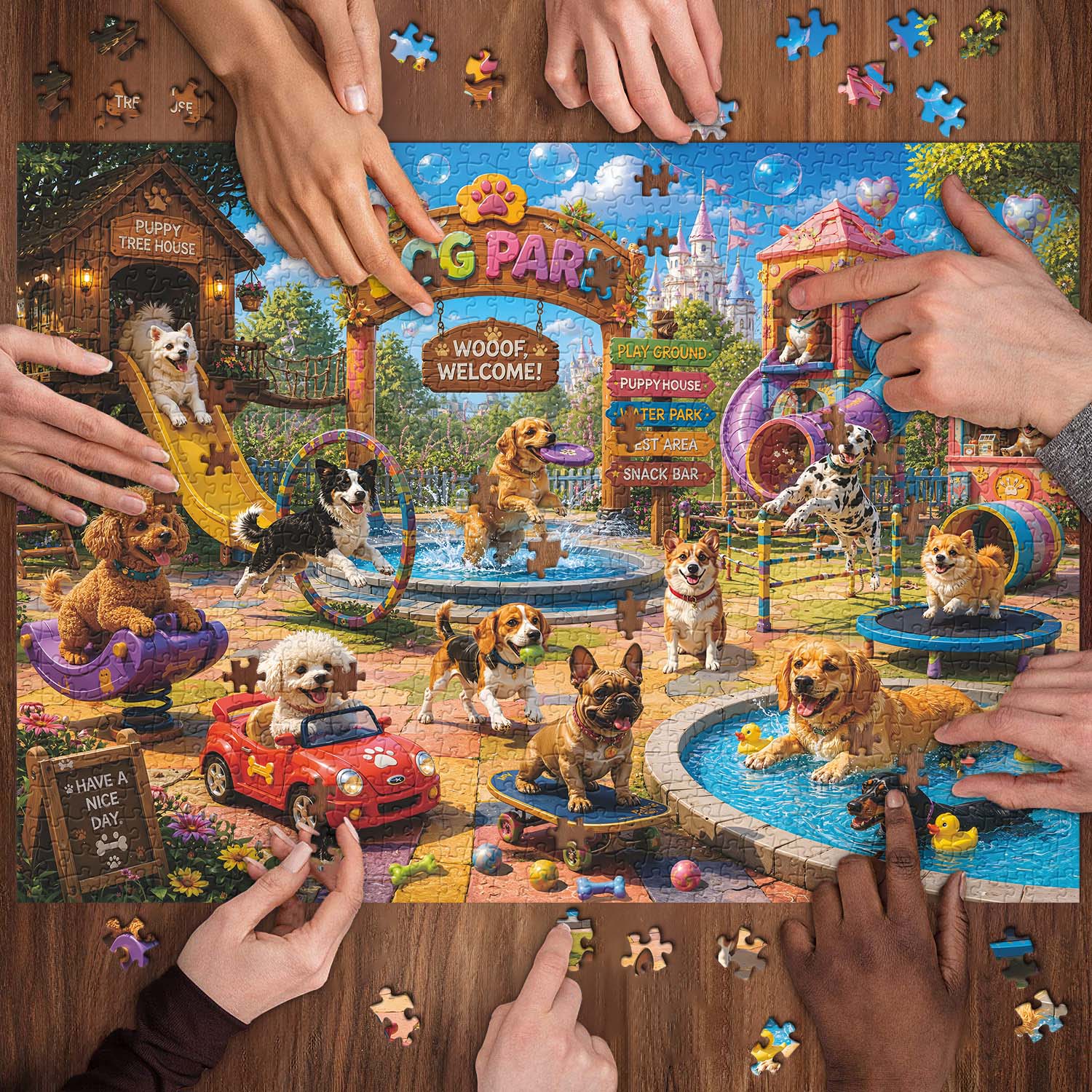 Hundepark-Puzzle 1000 Teile
