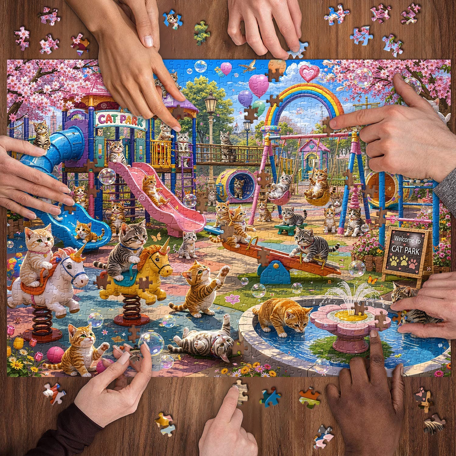 Katzenpark-Puzzle 1000 Teile